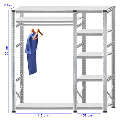 Details / Artikel konfigurieren - Begehbarer Schrank Super 1 - T200-61-23