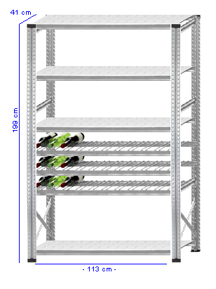 Details / Artikel konfigurieren - Weinregal Super 1 - WR200-41-12